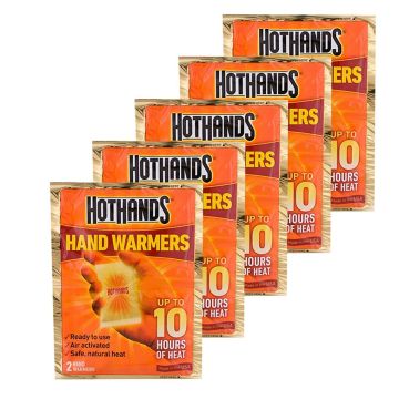 HOTHANDS Hand Warmers - up to 10 Hours of Heat - 5 packs of 2 handwarmers