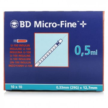 BD Micro-Fine Syringes U100 0.5ml 29G x 12.7mm (x100)