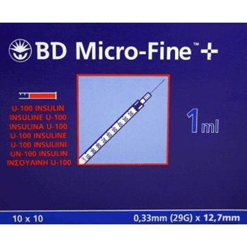 BD Micro-Fine Syringes U100 1ml 29G x 12.7mm (x100)