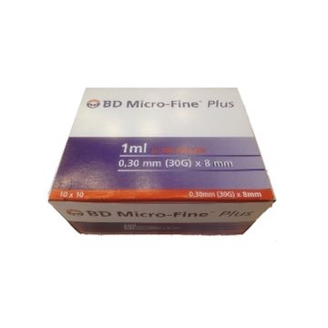 BD Micro-Fine Plus Syringes U100 1ml 30G x 8mm (x100)