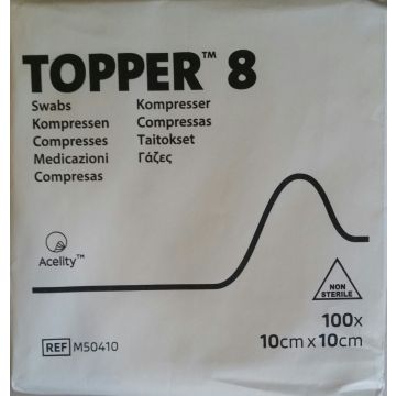Topper 8 Gauze Swabs 10cm x 10cm (x100)