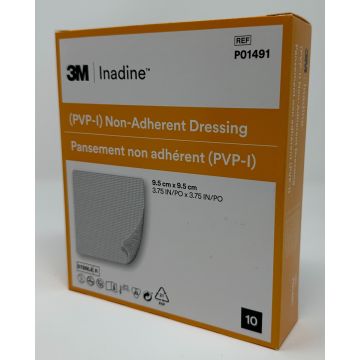 Inadine Iodine Non-Adherent Dressings 9.5cm x 9.5cm (Box of 10)