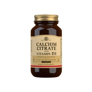 Solgar Calcium Citrate 1000mg with Vitamin D3 600iu Tablets (x240)