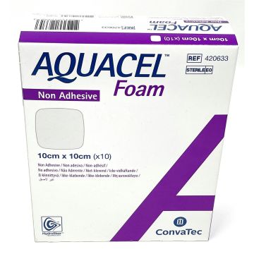 Aquacel Foam Non-Adhesive Hydrofiber Dressing Foam 10cm x 10cm 420633 (x10)
