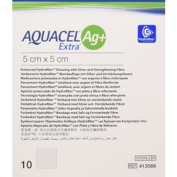 Aquacel Ag+ Extra Enhanced Hydrofiber Dressing 5cm x 5cm 413566 (x10)