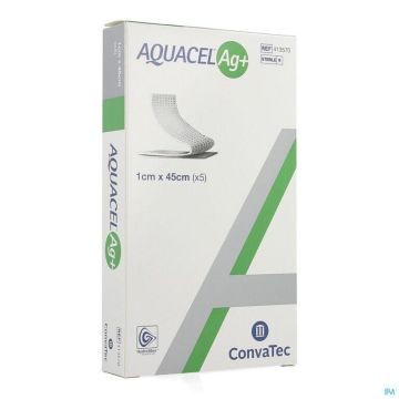 Aquacel Ag+ Enhanced Hydrofiber Dressing with Silver 1cm x 45cm 413570 (x5)