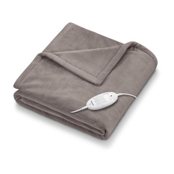 Beurer HD75 Taupe Cosy Electric Heated Throw Overblanket With 6 Temp Settings