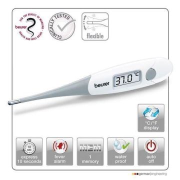 Beurer FT15/1 Instant Fast Digital Display Thermometer - Flexible Measuring Tip