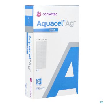 Aquacel Ag+ Extra Enhanced Hydrofiber Dressing 4cm x 10cm 413581 (x10)