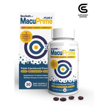 MacuPrime PLUS+ Triple Carotenoid Formula Eye Food Supplement Softgels (x30)