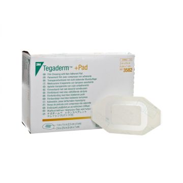 Tegaderm + Pad 5cm x 7cm Film Dressing with Non-adherent Pad 3582 (x50)