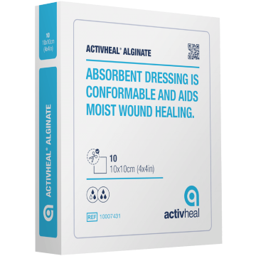 Activheal Alginate Absorbent Dressings 10cm x 10cm 10007431 (x10)