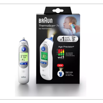 Braun ThermoScan 7+ Ear Thermometer Age Precision with Night Mode IRT6525