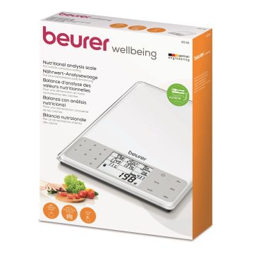 Beurer DS61 Nutritional Analysis Weighing Scale for Calorie-Conscious Eating