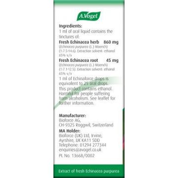 A Vogel Echinaforce Echinacea Immune Health Cold & Flu Drops (x100ml)