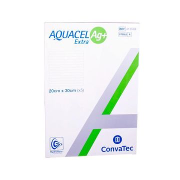 Aquacel Ag+ Extra Enhanced Hydrofiber Dressing 20cm x 30cm 413569 (x5)